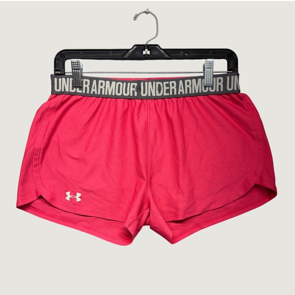 Under Armour Athletic Shorts Womens Medium Pink Elastic Waist Gym Running 425426